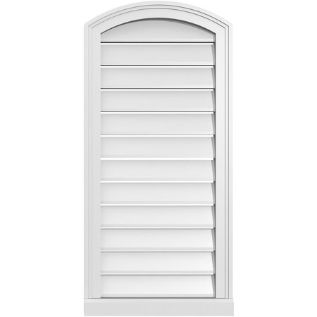 Ekena Millwork Arch Top Surface Mount PVC Gable Vent w/ 2"W x 2"P Brickmould Sill Frame, 18"W x 36"H GVPAR18X3603SN